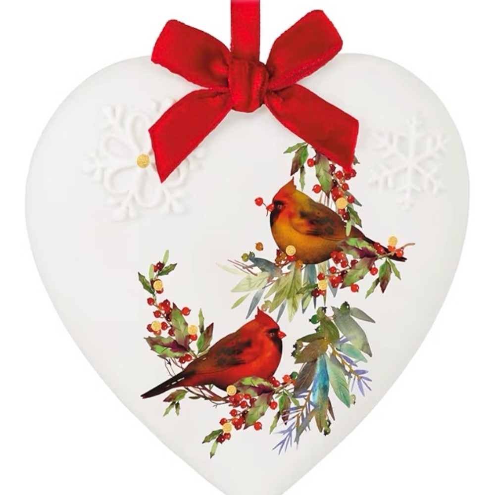 Hallmark Heart Ornament with Cardinals